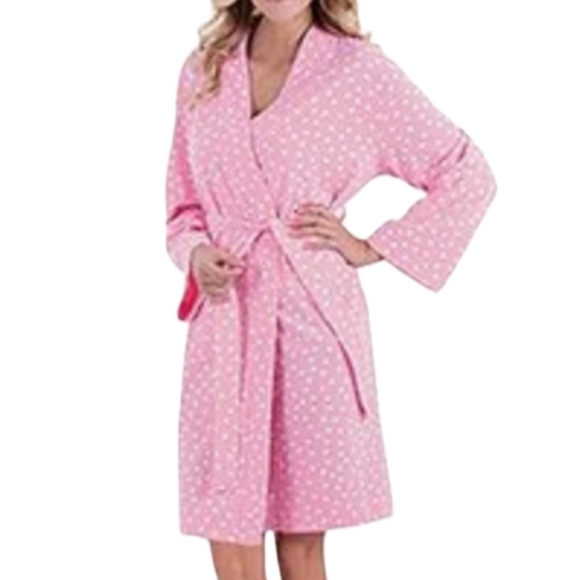 Pajamagram Co. Women's Size M Mid-length Robe with Pockets Polka-dot - Picture 1 of 10